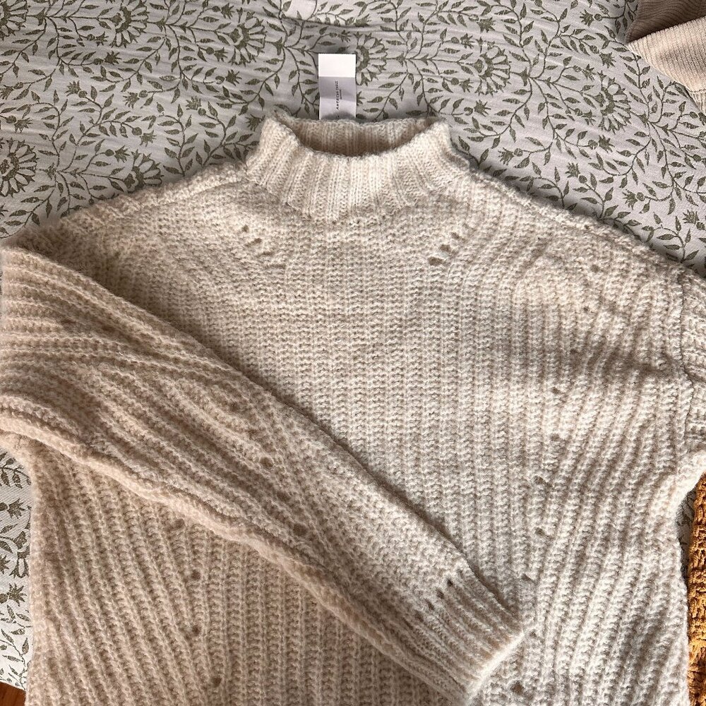 American Eagle Outfitters Pullover Sweater: Ivory Women's Size Small NWT